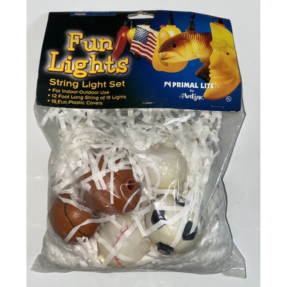 Game Day Fun Lights Primal Lite Artline String Light Set 12 ft Sports Football